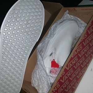 Brand New True White Classic Slip- On Vans